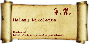 Halasy Nikoletta névjegykártya