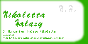 nikoletta halasy business card